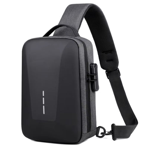 Anti-Theft Combination Lock Chest Packs with USB Charging Port Fashion Business Men'S Crossbody Bag Travel Storage Shoulder Bag