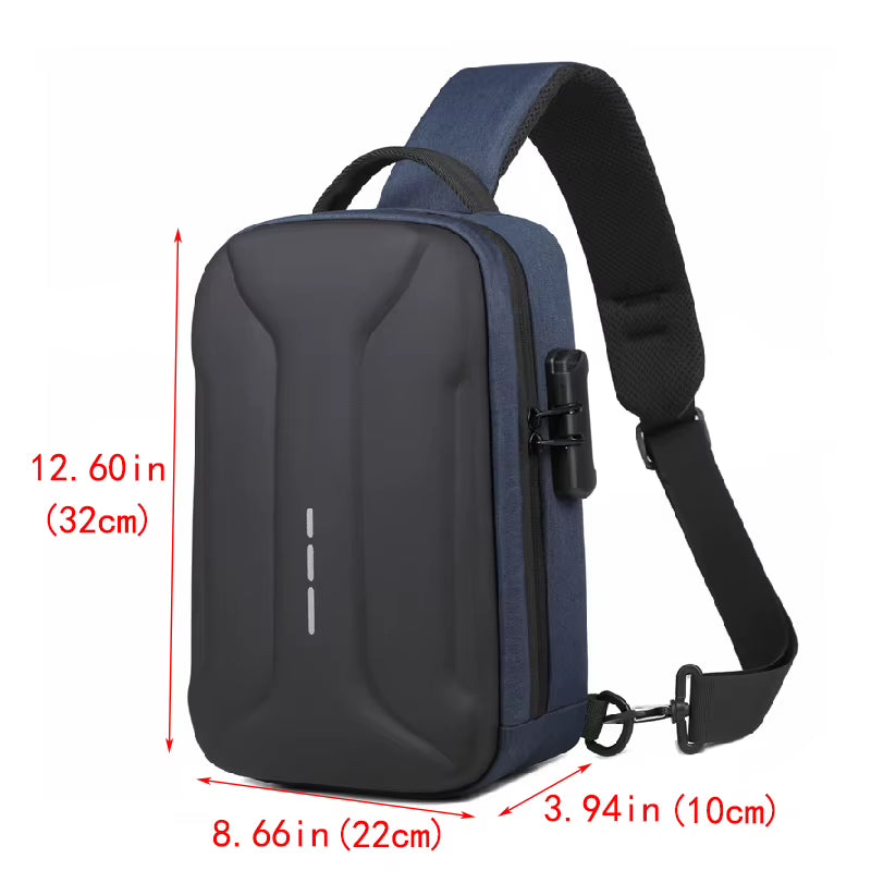Anti-Theft Combination Lock Chest Packs with USB Charging Port Fashion Business Men'S Crossbody Bag Travel Storage Shoulder Bag