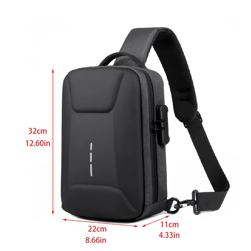 Anti-Theft Combination Lock Chest Packs with USB Charging Port Fashion Business Men'S Crossbody Bag Travel Storage Shoulder Bag