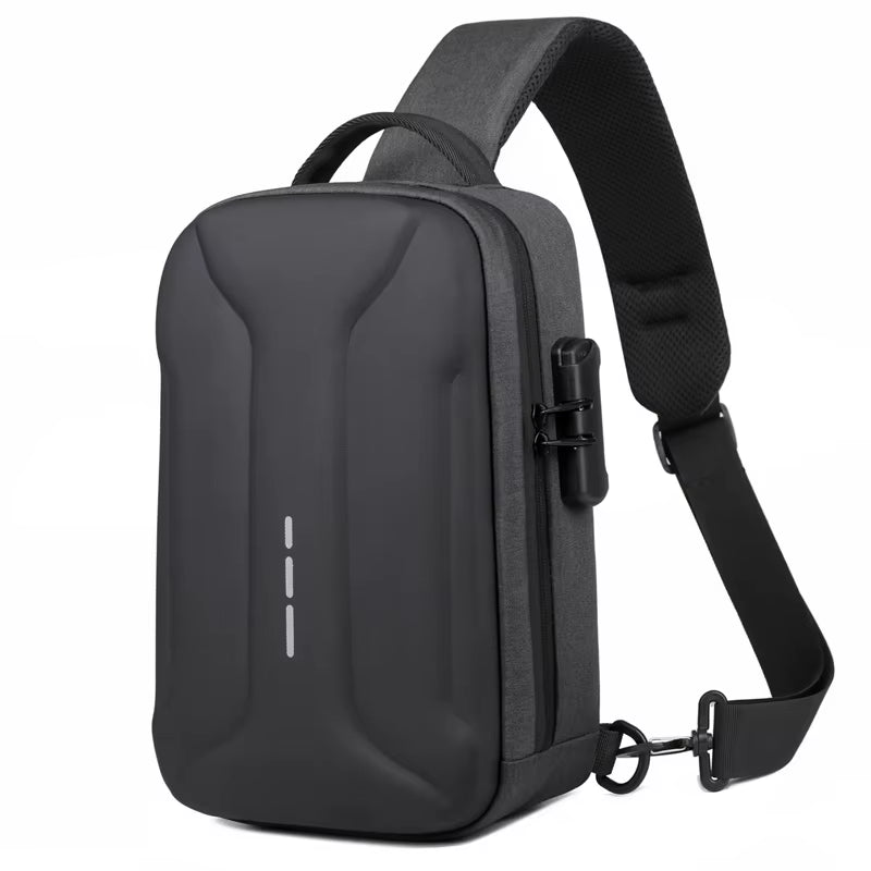 Anti-Theft Combination Lock Chest Packs with USB Charging Port Fashion Business Men'S Crossbody Bag Travel Storage Shoulder Bag