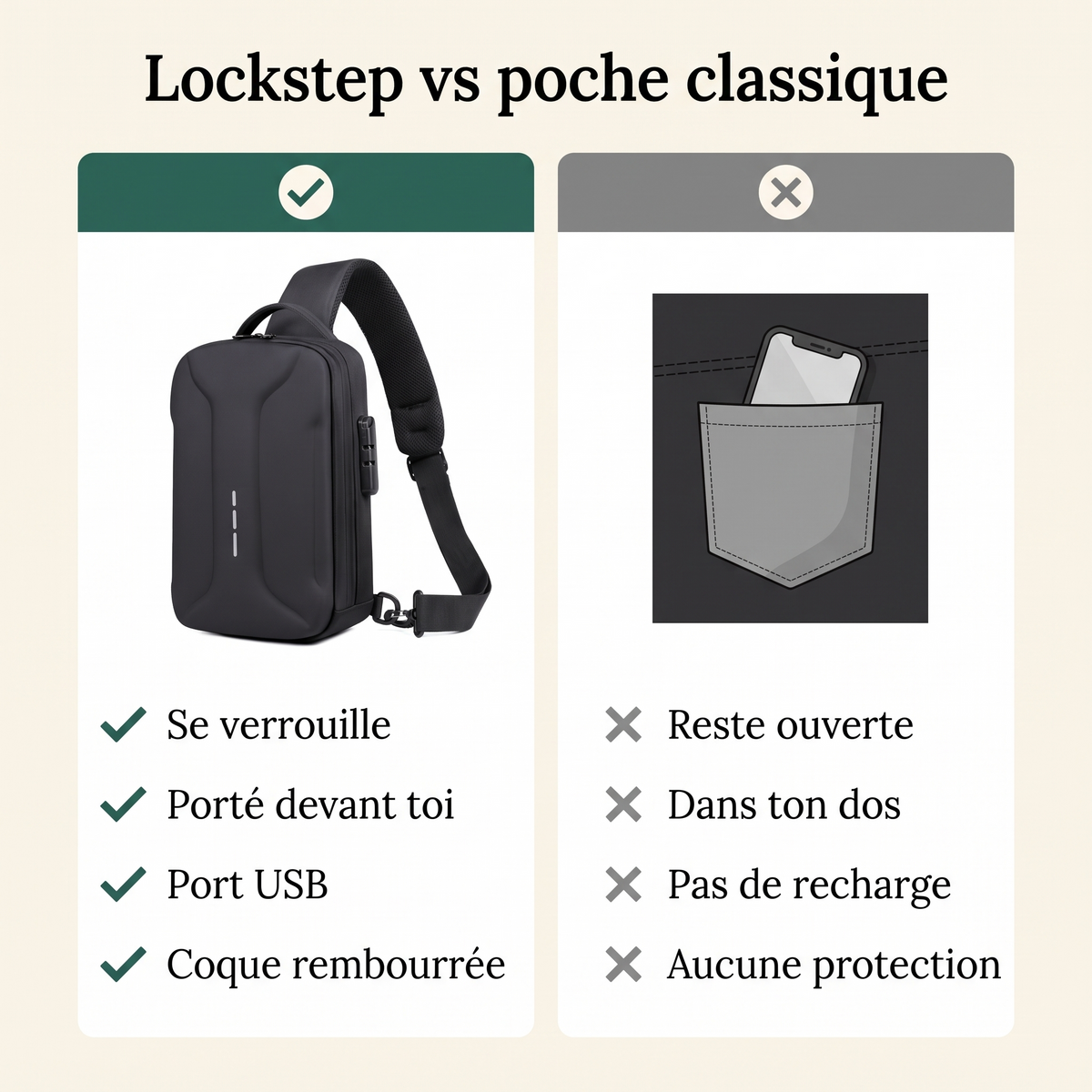 Lockstep versus poche classique